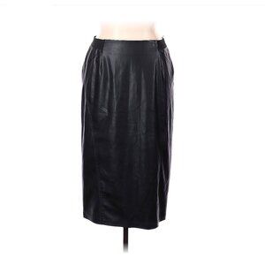 Marina Rinaldi Black Faux Leather Skirt Preowned